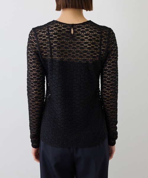 ROPE'(ロペ)の「【J'aDoRe・ルミネ限定カラー】フラワーレースベーシックカットソー/イージーケア(Tシャツ/カットソー・レディース・オフホワイト/ブラック・FREE)」の16枚目の写真