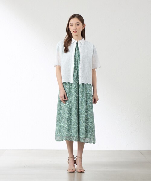 amaca(アマカ)の「フローラルスカラップ シャツブラウス(シャツ/ブラウス・レディース・オフホワイト/ブラウン系その他5・38/40)」の11枚目の写真