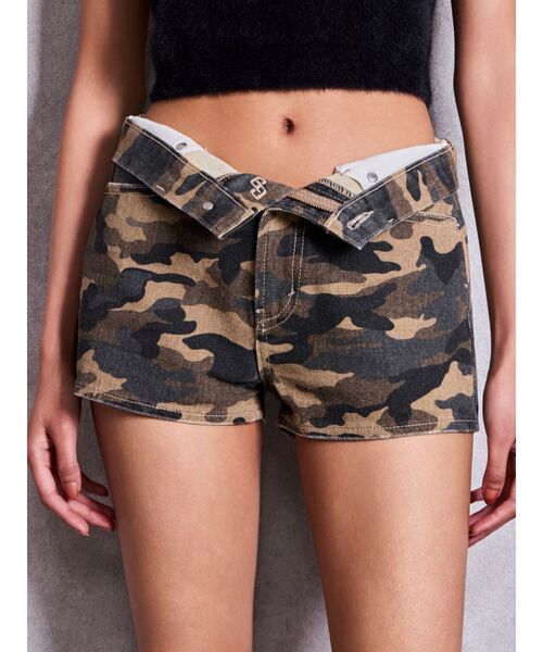 GYDA（ジェイダ）の「FOLDOVERウエストデニムショートパンツ（デニムパンツ・レディース・ブルー/その他2・SMALL/MEDIUM）」の2枚目の写真