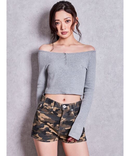 GYDA（ジェイダ）の「FOLDOVERウエストデニムショートパンツ（デニムパンツ・レディース・ブルー/その他2・SMALL/MEDIUM）」の9枚目の写真
