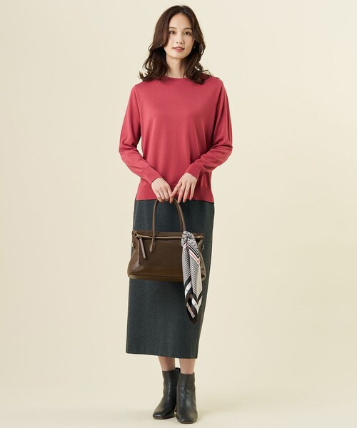 J.PRESS（ジェイプレス）の「SILKY WOOL クルーネック ニット（ニット/セーター・レディース・ブラック系/ピーコックグリーン系/ローズ系・LARGE/MEDIUM）」の7枚目の写真
