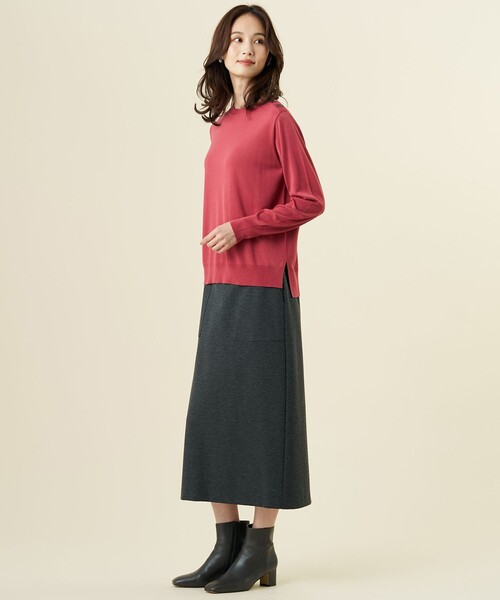 J.PRESS（ジェイプレス）の「SILKY WOOL クルーネック ニット（ニット/セーター・レディース・ブラック系/ピーコックグリーン系/ローズ系・LARGE/MEDIUM）」の8枚目の写真