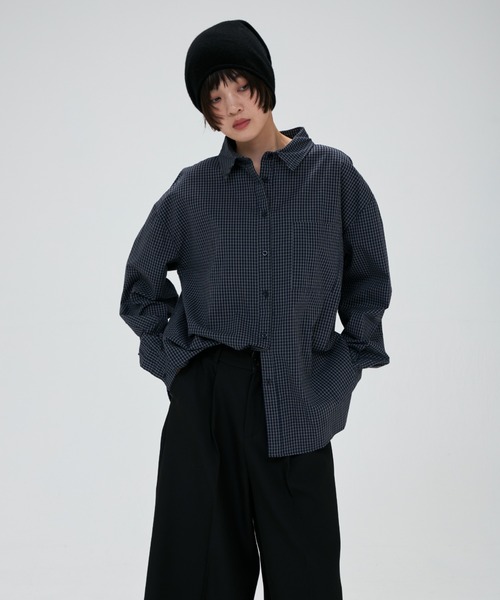 full/fill.（フルフィル）の「check over shirt / チェックオーバーシャツ（シャツ/ブラウス・レディース・カーキ/ネイビー・FREE）」の3枚目の写真