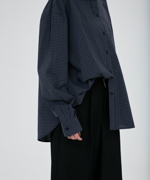 full/fill.（フルフィル）の「check over shirt / チェックオーバーシャツ（シャツ/ブラウス・レディース・カーキ/ネイビー・FREE）」の5枚目の写真