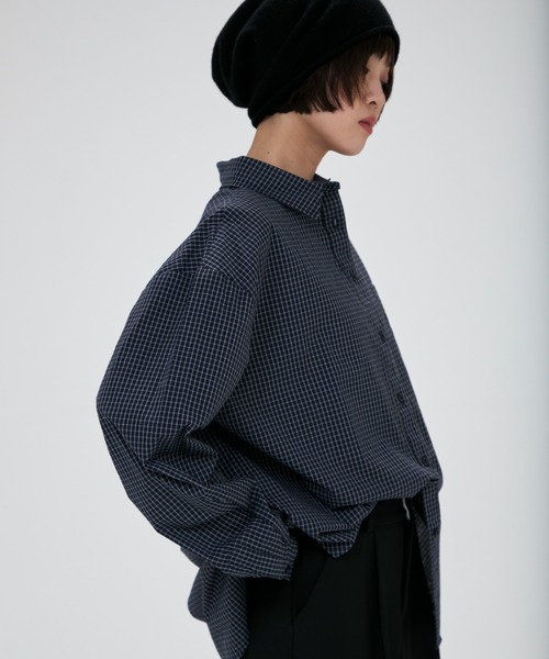 full/fill.（フルフィル）の「check over shirt / チェックオーバーシャツ（シャツ/ブラウス・レディース・カーキ/ネイビー・FREE）」の4枚目の写真