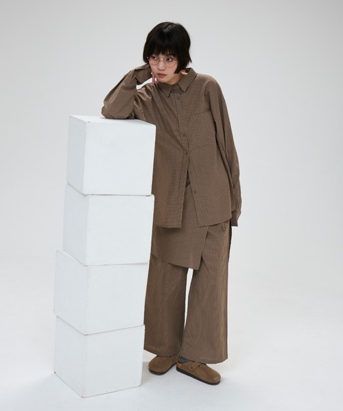 full/fill.（フルフィル）の「check over shirt / チェックオーバーシャツ（シャツ/ブラウス・レディース・カーキ/ネイビー・FREE）」の21枚目の写真