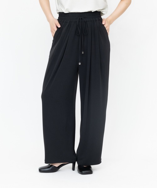 meeny miny(ミーニーマイニー)の「とろみぃ~ワイドパンツ(その他パンツ・レディース・パープル/ブラック/スミクロ・S-M/M-L)」の2枚目の写真