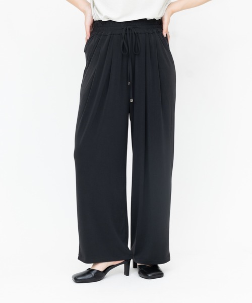 meeny miny(ミーニーマイニー)の「とろみぃ~ワイドパンツ(その他パンツ・レディース・パープル/ブラック/スミクロ・S-M/M-L)」の5枚目の写真
