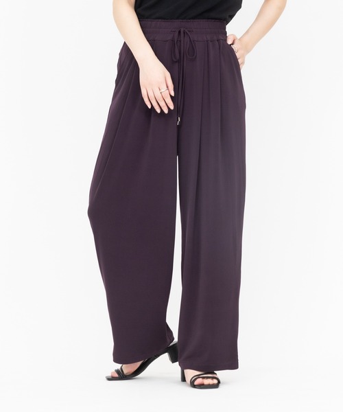 meeny miny(ミーニーマイニー)の「とろみぃ~ワイドパンツ(その他パンツ・レディース・パープル/ブラック/スミクロ・S-M/M-L)」の16枚目の写真