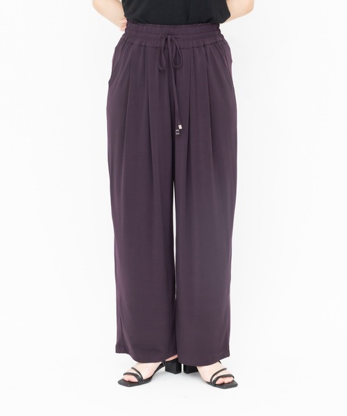 meeny miny(ミーニーマイニー)の「とろみぃ~ワイドパンツ(その他パンツ・レディース・パープル/ブラック/スミクロ・S-M/M-L)」の19枚目の写真