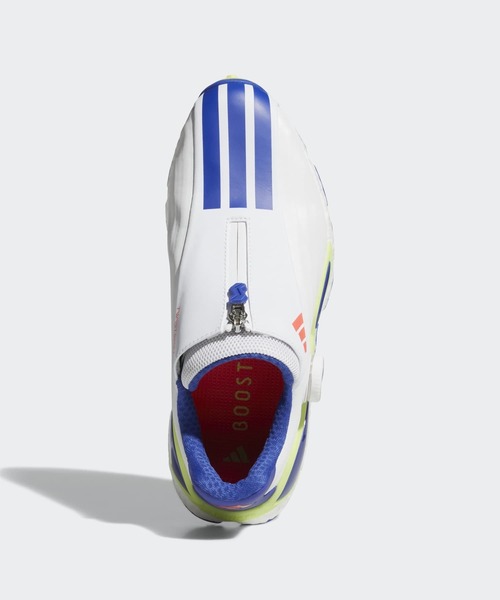 adidas(アディダス)の「コードカオス 27 ボア スパイクレス ゴルフシューズ / CODECHAOS 27 BOA SPIKELESS GOLF SHOES【adidas Golf/アディダスゴルフ】(スニーカー・レディース・ホワイト×ブルー・22.5cm/23.5cm/24.5cm/25.5cm/23.0cm/24.0cm/25.0cm/26.0cm/22.0cm)」の2枚目の写真