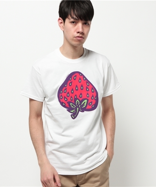 BEAMS(ビームス)の「insane×BEAMS / 別注 逆ストロベリー(Tシャツ/カットソー・メンズ・ホワイト・MEDIUM/SMALL/LARGE)」の1枚目の写真