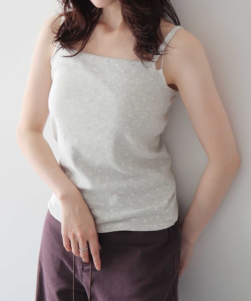 earth music&ecology(アースミュージックアンドエコロジー)の「パターンメッシュフラワーキャミソール(キャミソール・レディース・オフホワイト/ネイビー/杢グレー・FREE)」の10枚目の写真