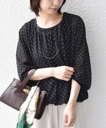 SHIPS Colors:〈手洗い可能〉シアー ドット タンクトップ セット ブラウス◇