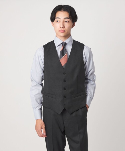 green label relaxing(グリーンレーベルリラクシング)の「REDA サージ スリム 5B スーツベスト(スーツベスト・メンズ・ブラック/ネイビー/ダークブラウン/ダークグレー・50/48/46/44/42/52)」の3枚目の写真