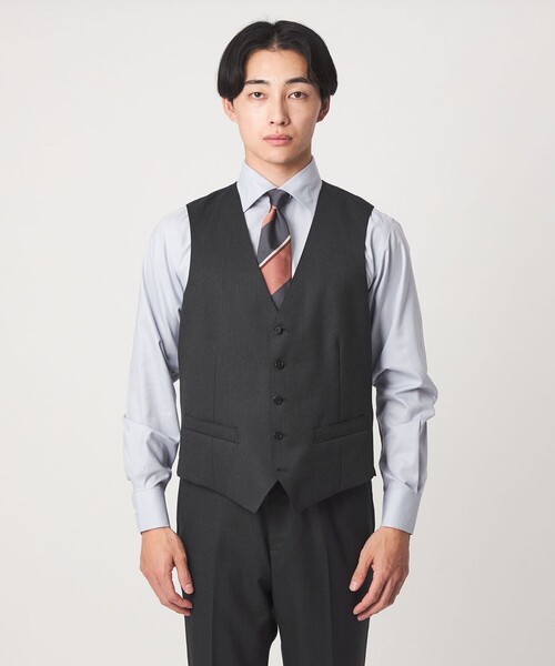 green label relaxing(グリーンレーベルリラクシング)の「REDA サージ スリム 5B スーツベスト(スーツベスト・メンズ・ブラック/ネイビー/ダークブラウン/ダークグレー・50/48/46/44/42/52)」の13枚目の写真