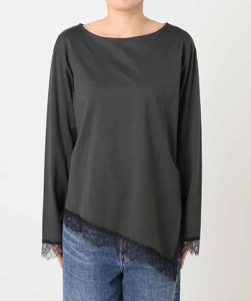 journal standard L'essage(ジャーナルスタンダードレサージュ)の「レースイレヘムロングTシャツ(Tシャツ/カットソー・レディース・ホワイト/グレー・FREE)」の15枚目の写真