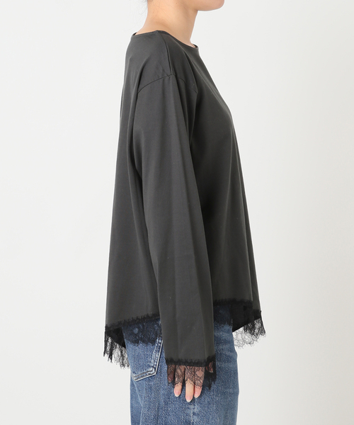 journal standard L'essage(ジャーナルスタンダードレサージュ)の「レースイレヘムロングTシャツ(Tシャツ/カットソー・レディース・ホワイト/グレー・FREE)」の18枚目の写真