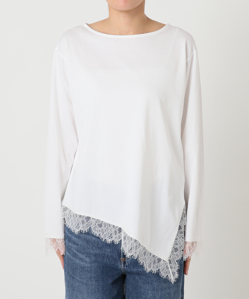 journal standard L'essage(ジャーナルスタンダードレサージュ)の「レースイレヘムロングTシャツ(Tシャツ/カットソー・レディース・ホワイト/グレー・FREE)」の22枚目の写真