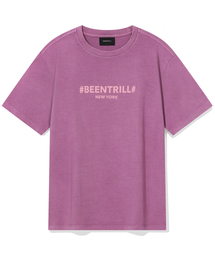 ウィメンズエッセンシャルニューヨークレタリングロゴ半袖Tシャツ(バイオレット)