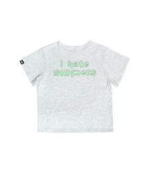 WHILE（ワイル）の「スロッパーヘイター クロップTシャツ (MELANGE)（Tシャツ/カットソー）」