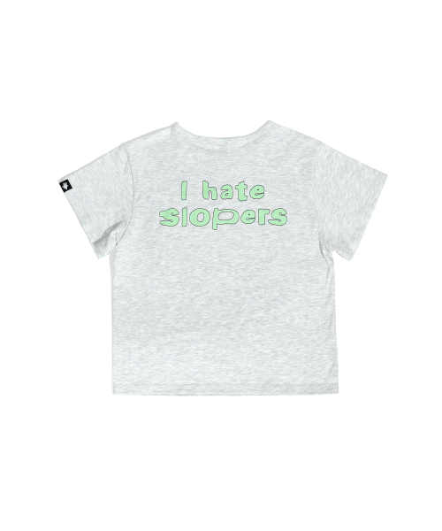 WHILE(ワイル)の「スロッパーヘイター クロップTシャツ (MELANGE)(Tシャツ/カットソー・レディース・その他・FREE)」の4枚目の写真