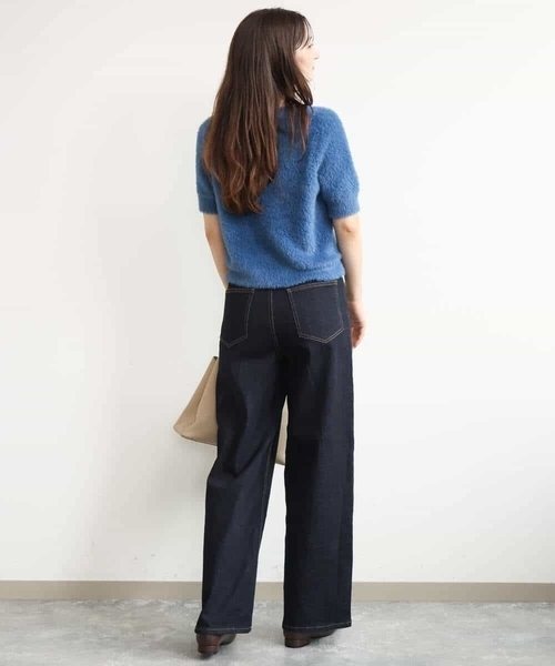 MK MICHEL KLEIN（エムケーミッシェルクラン）の「[洗える]半袖シャギーニット（ニット/セーター・レディース・マスタード/ブルー/ベージュ/ブラウン・38）」の20枚目の写真