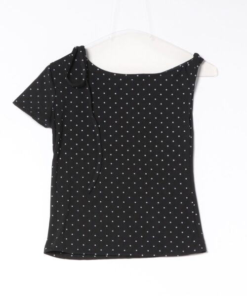 L LABEL（エルラベル）の「リボンコード付きドットTシャツ（Tシャツ/カットソー・レディース・ピンク/ブラック/ホワイト・FREE）」の12枚目の写真