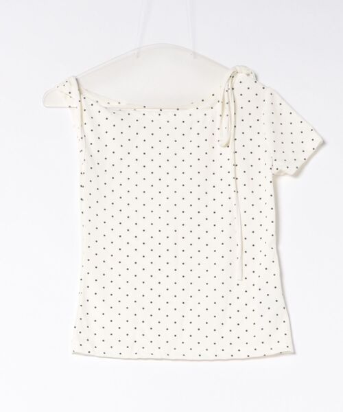 L LABEL（エルラベル）の「リボンコード付きドットTシャツ（Tシャツ/カットソー・レディース・ピンク/ブラック/ホワイト・FREE）」の10枚目の写真