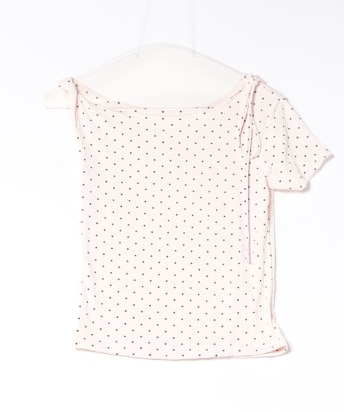 L LABEL（エルラベル）の「リボンコード付きドットTシャツ（Tシャツ/カットソー・レディース・ピンク/ブラック/ホワイト・FREE）」の9枚目の写真