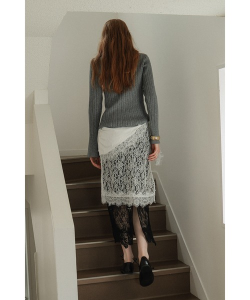 tento(テント)の「Lace Layered Skirt(スカート・レディース・ブラック/ホワイト・FREE)」の4枚目の写真