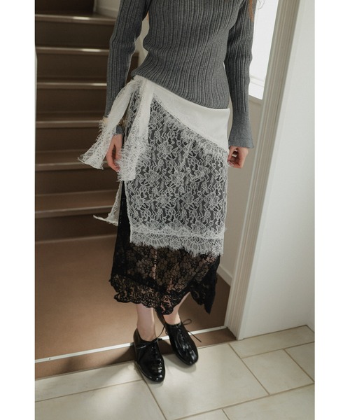 tento(テント)の「Lace Layered Skirt(スカート・レディース・ブラック/ホワイト・FREE)」の17枚目の写真