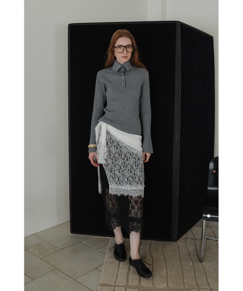 tento(テント)の「Lace Layered Skirt(スカート・レディース・ブラック/ホワイト・FREE)」の7枚目の写真