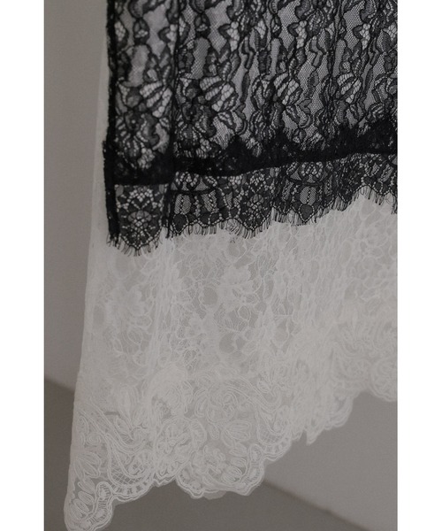 tento(テント)の「Lace Layered Skirt(スカート・レディース・ブラック/ホワイト・FREE)」の16枚目の写真