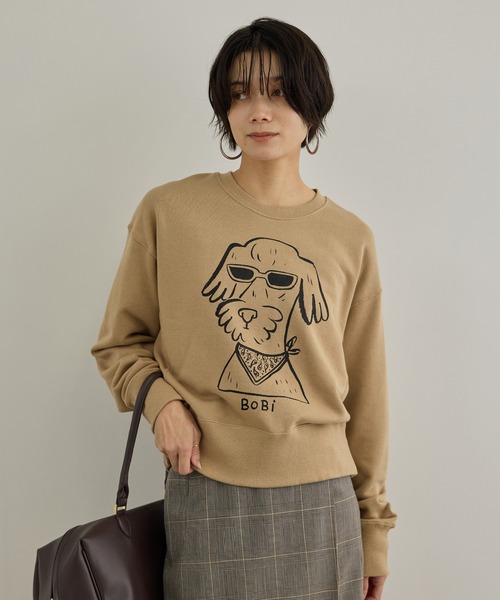 SALON adam et rope'(サロン アダム エ ロペ)の「【Camille de Cussac by SALON】アートプリントスウェット(スウェット・レディース・ベージュ系その他2/ホワイト系その他2/ベージュ系その他/ホワイト系その他/ベージュ/ホワイト・FREE)」の5枚目の写真