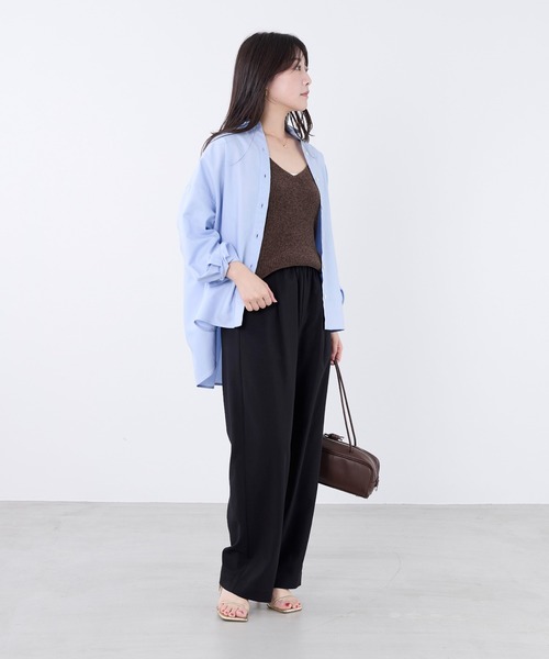 MICA&DEAL(マイカ&ディール)の「リネンライクイージーワイドパンツ(その他パンツ・レディース・ブラック/チャコールグレー・FREE)」の15枚目の写真