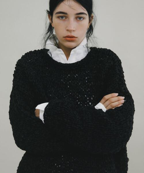 LAATO（ラート）の「handmade knit（ニット/セーター・レディース・ブラック/ライトグレー・FREE）」の2枚目の写真