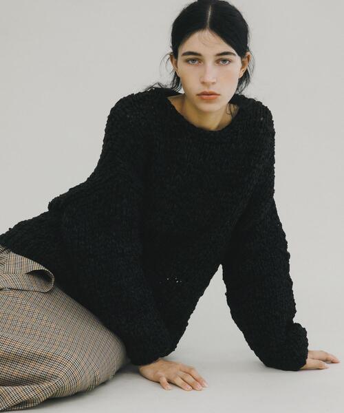 LAATO（ラート）の「handmade knit（ニット/セーター・レディース・ブラック/ライトグレー・FREE）」の6枚目の写真