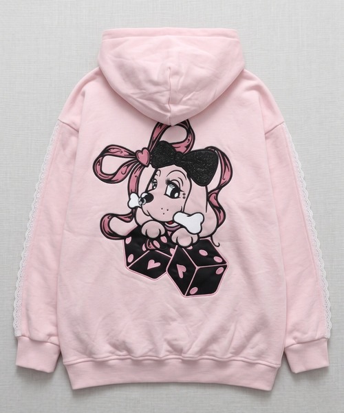 GALFY(ガルフィー)の「A'GEM/9 × .kom『GALFY/ガルフィー』RIBBON DICE HOODIE /リボンダイスパーカー ※限定アイテム(パーカー・メンズ・ブラック/ピンク/グレー・L)」の9枚目の写真