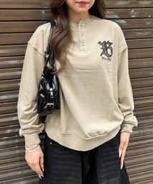 lilful（リルフル）の「【26年秋冬新作】アップリケ刺繍 ヘンリーネックロンT（Tシャツ/カットソー）」