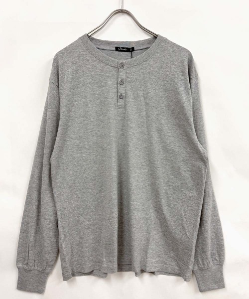 Universal Style Wear(ユニバーサルスタイルウェア)の「ヘンリーネック ちょいBIGロンT(Tシャツ/カットソー・メンズ・杢グレー/オフホワイト/ネイビー/チャコールグレー/ブラック/オートミール・M/XL/L)」の11枚目の写真