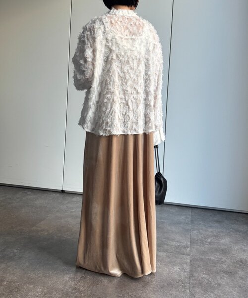 Jena espace merveilleux(ジェナ エスパスメルヴェイユ)の「フリンジジャガードシャツ(シャツ/ブラウス・レディース・オフホワイト/カーキ・FREE)」の5枚目の写真