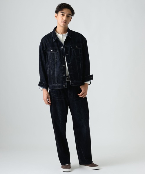 BAYFLOW(ベイフロー)の「フロッキーデニムジャケット(ブルゾン・メンズ・ネイビー/ブラウン・LARGE/MEDIUM)」の15枚目の写真