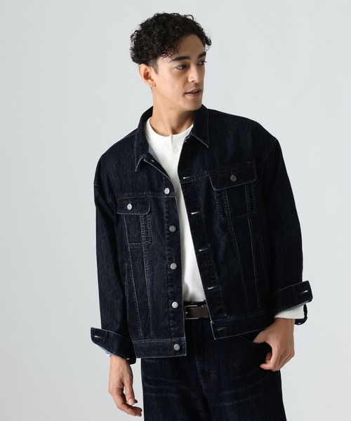 BAYFLOW(ベイフロー)の「フロッキーデニムジャケット(ブルゾン・メンズ・ネイビー/ブラウン・LARGE/MEDIUM)」の18枚目の写真