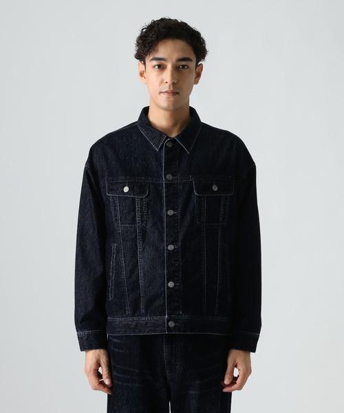 BAYFLOW(ベイフロー)の「フロッキーデニムジャケット(ブルゾン・メンズ・ネイビー/ブラウン・LARGE/MEDIUM)」の19枚目の写真