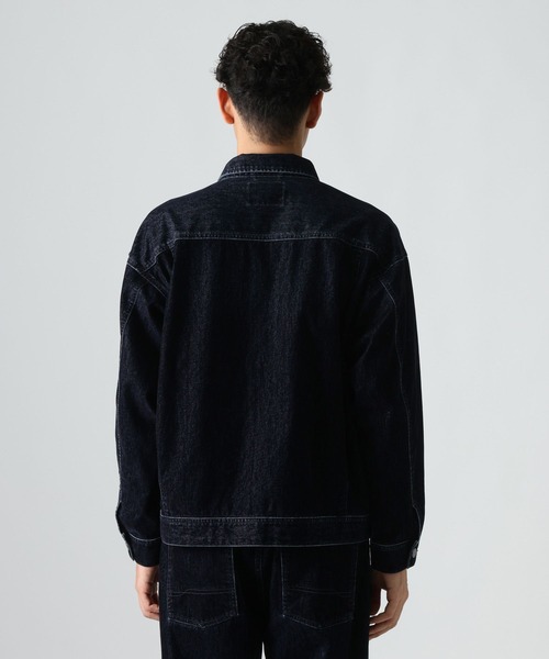 BAYFLOW(ベイフロー)の「フロッキーデニムジャケット(ブルゾン・メンズ・ネイビー/ブラウン・LARGE/MEDIUM)」の21枚目の写真