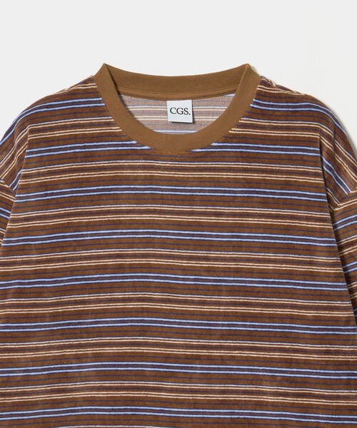 California General Store(California General Store)の「<CGS.>ベロア ボーダー クルーネック プルオーバー(Tシャツ/カットソー・メンズ・ブラウン系/ライトブルー・M/S/XL/L)」の7枚目の写真