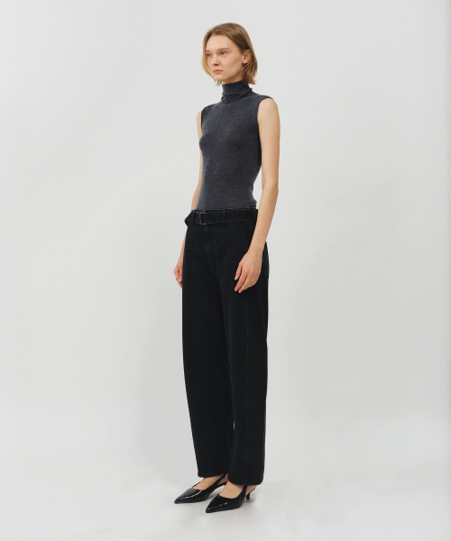 LOOKAST（ルックキャスト）の「コットンツイステッドベルトパンツ_ブラック（その他パンツ・レディース・ブラック・MEDIUM/SMALL）」の2枚目の写真