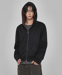 Hidden Check Reversible Hooded Jacket (Black)