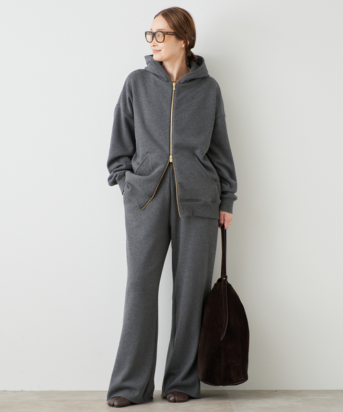 Deuxieme Classe(ドゥーズィエムクラス)の「*Warm ジップ フーディー(パーカー・レディース・チャコールグレー/ブラウン・FREE)」の3枚目の写真